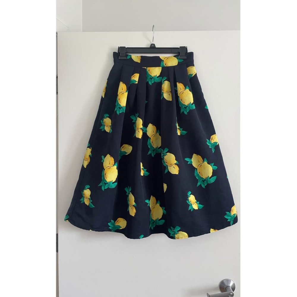 High Waisted NY&C Lemon Print Skirt